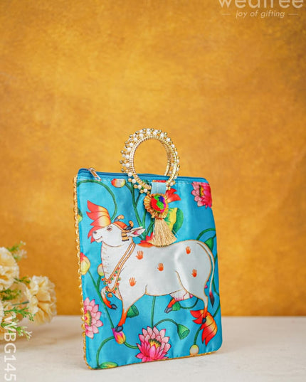 Multi Color - Pichwai Digital Printed Hand Bags Wbg1450 Fabric Bags