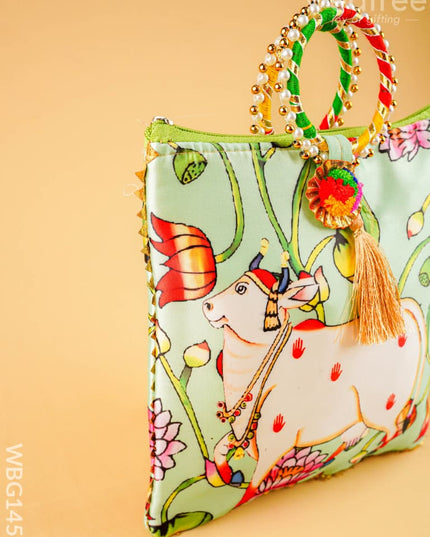 Multi Color - Pichwai Hand bags - WBG1450 - Potli Bags