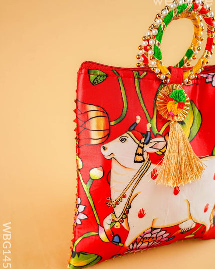 Multi Color - Pichwai Hand bags - WBG1450 - Potli Bags