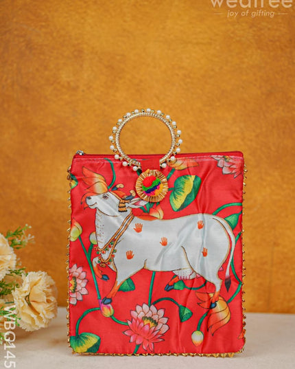 Multi Color - Pichwai Digital Printed Hand Bags Wbg1450 Fabric Bags