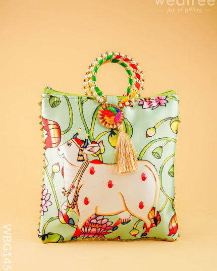 Multi Color - Pichwai Hand bags - WBG1450 - Potli Bags