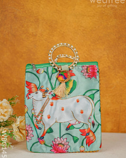 Multi Color - Pichwai Digital Printed Hand Bags Wbg1450 Fabric Bags