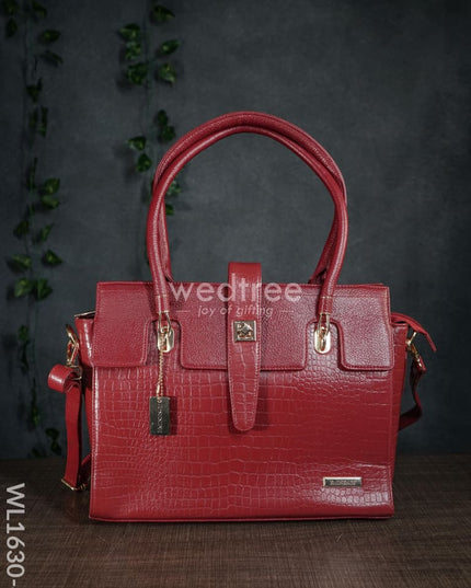 Leather Bag With Flip Lock - Wl1630 Red Handbags