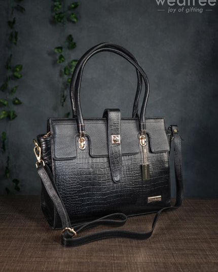 Leather Bag With Flip Lock - Wl1630 Handbags