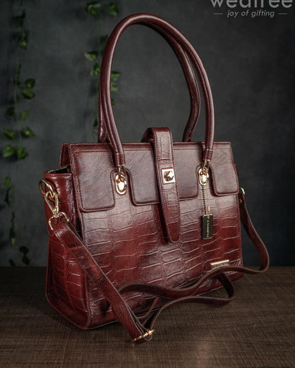 Leather Bag With Flip Lock - Wl1630 Handbags