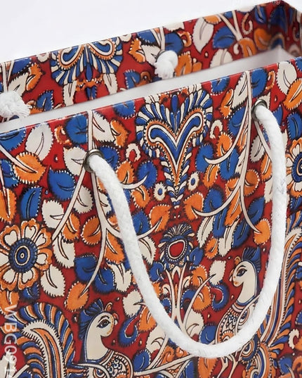Multi Designed Paper Bags - Double Peacock Print - WBG0914-9 - Paper Bags