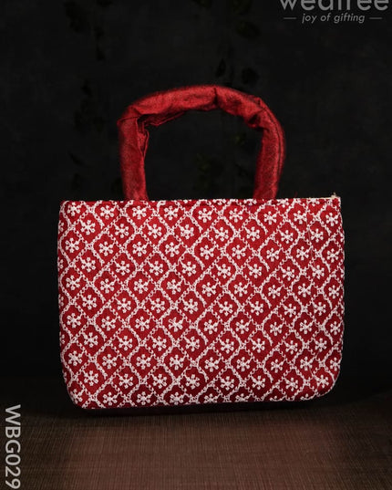Multicolor Handbag With White Floral Embroidery - Wbg0298 Hand Bags