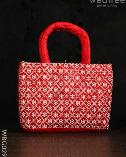 Multicolor Handbag With White Floral Embroidery - Wbg0298 Hand Bags