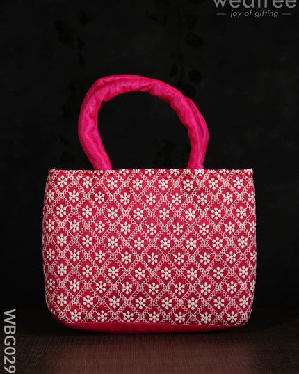 Multicolor Handbag With White Floral Embroidery - Wbg0298 Hand Bags