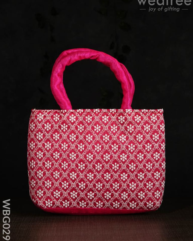 Multicolor Handbag With White Floral Embroidery - Wbg0298 Hand Bags