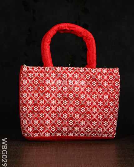 Multicolor Handbag With White Floral Embroidery - Wbg0298 Hand Bags