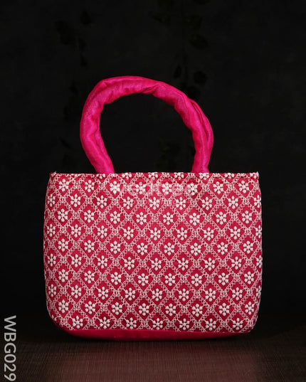 Multicolor Handbag With White Floral Embroidery - Wbg0298 Hand Bags