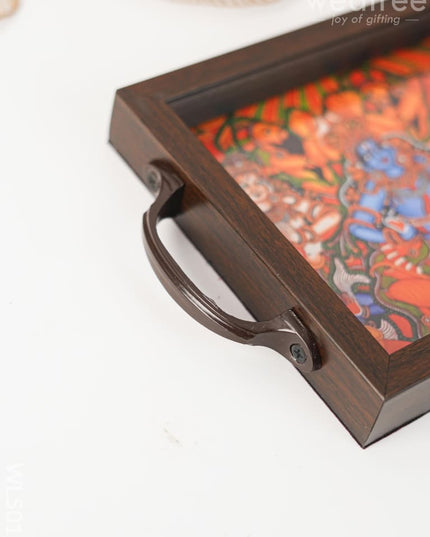 Wooden Tray with Pattachitra Digital Print - WL5016 Wooden Trays
