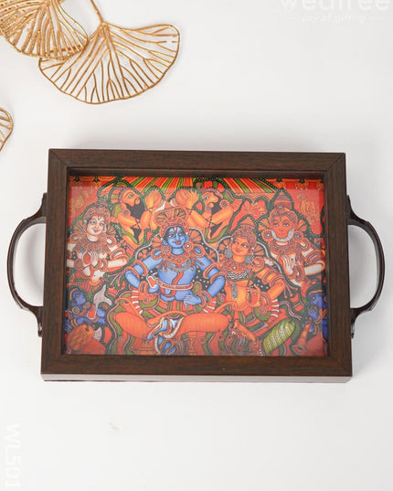 Wooden Tray with Pattachitra Digital Print - WL5016 Wooden Trays