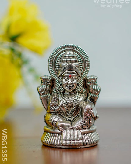 White Metal Lakshmi Idol-Silver Oxidized - Wbg1355-2 Figurine
