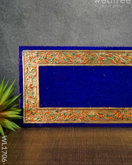 Antique Name Plate - Hand Painted 6X12 Blue Wl1706-1 Portraits