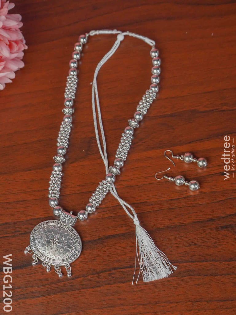Chain With Earrings - Silver Finish Wbg1200 Kids Return Gifts