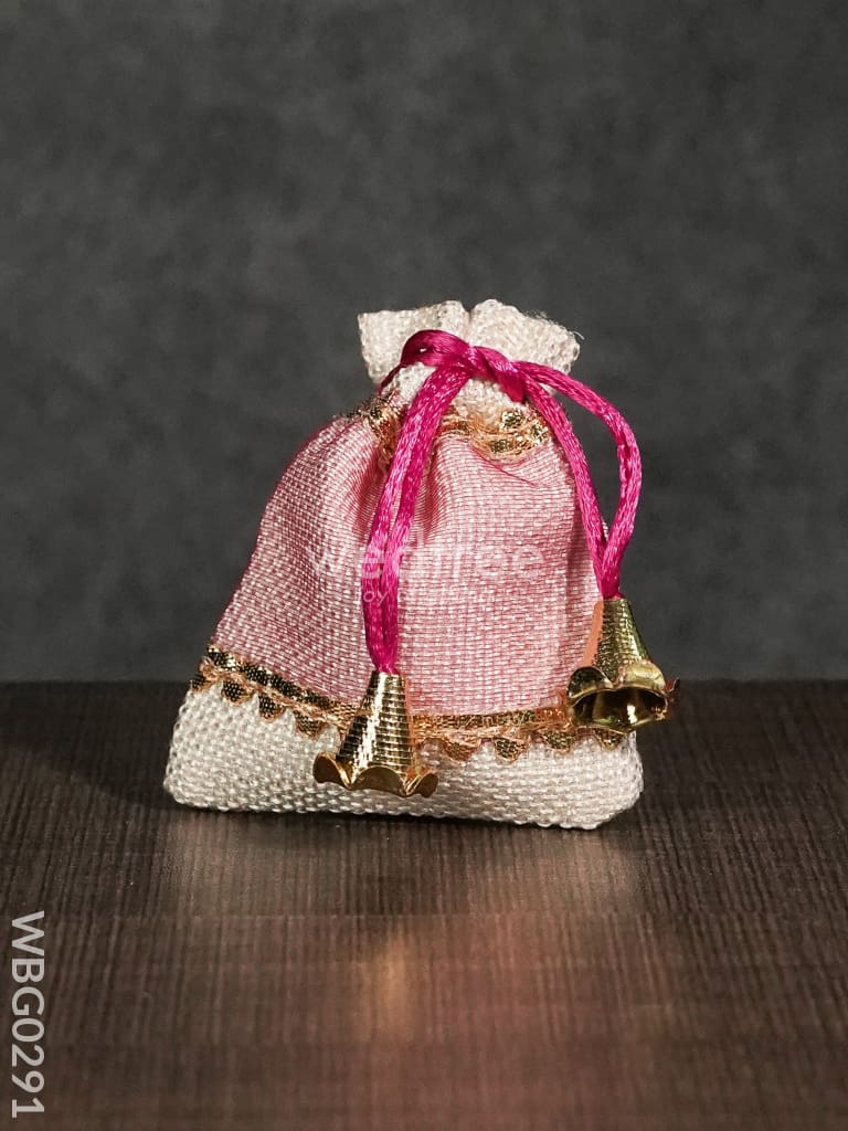 Netted String Bags with Golden lace and bells -(3 X 4 ) Inches - WBG02 ...
