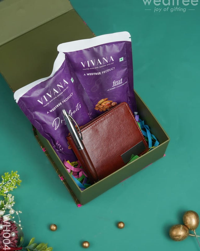 New Year Hamper 11 - Wallet & Pen With Dry Fruits Wh0045 Hampers