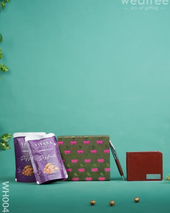 New Year Hamper 11 - Wallet & Pen With Dry Fruits Wh0045 Hampers