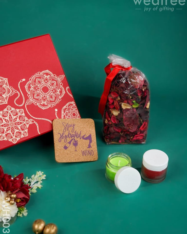 New Year Hamper 5 - Coaster Candles And Potpouri Wh0039 Hampers