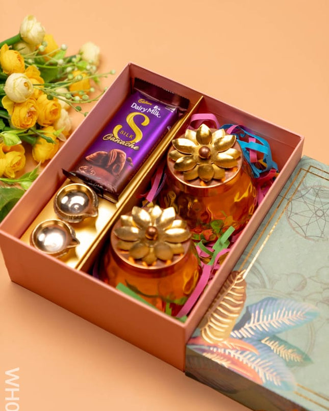 New Year Hamper 6 - Jar Diya and Chocolate - WH0040 - Hampers