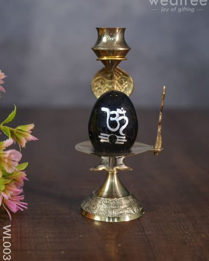 Om Shivling With Brass Stand - Wl0035 Figurines