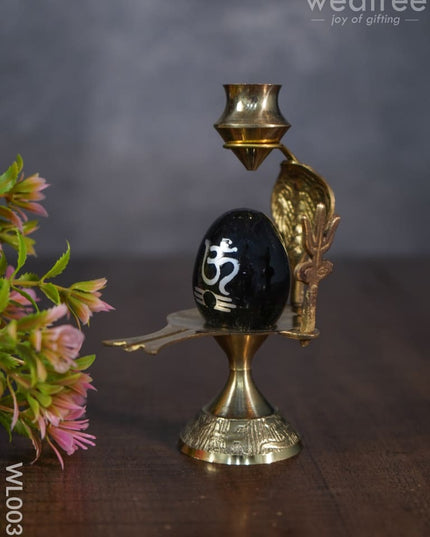 Om Shivling With Brass Stand - Wl0035 Figurines