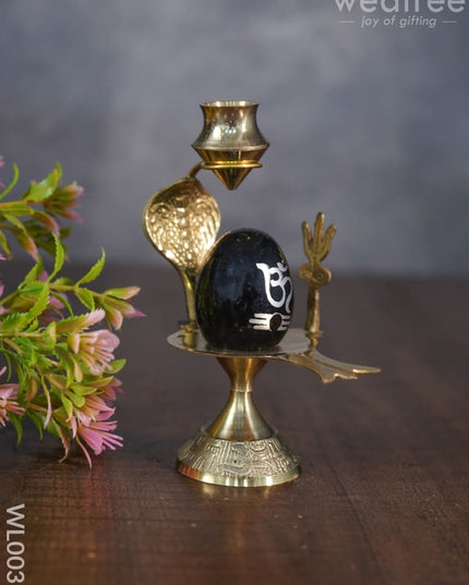 Om Shivling With Brass Stand - Wl0035 Figurines