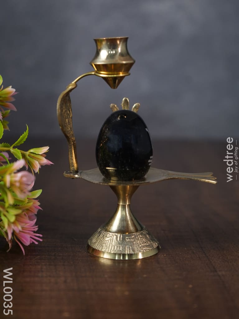 Om Shivling With Brass Stand - Wl0035 Figurines