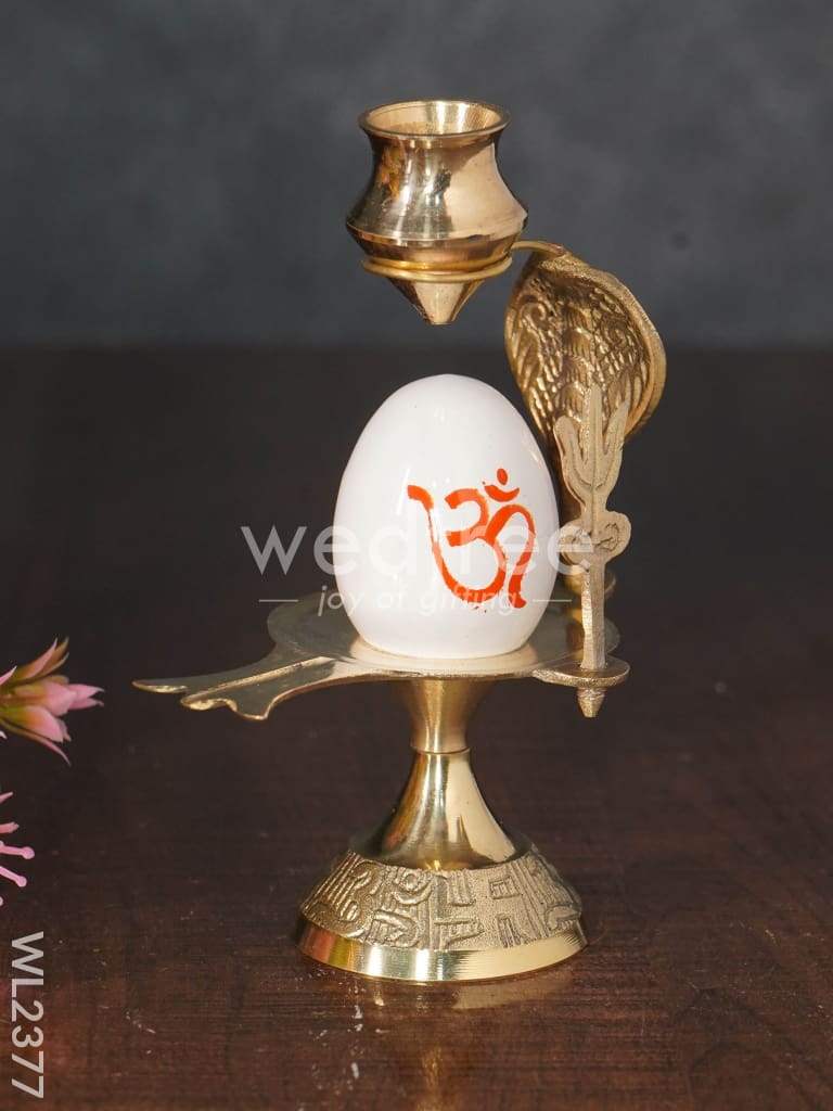Om Shivling With Brass Stand - Wl2377 Figurines