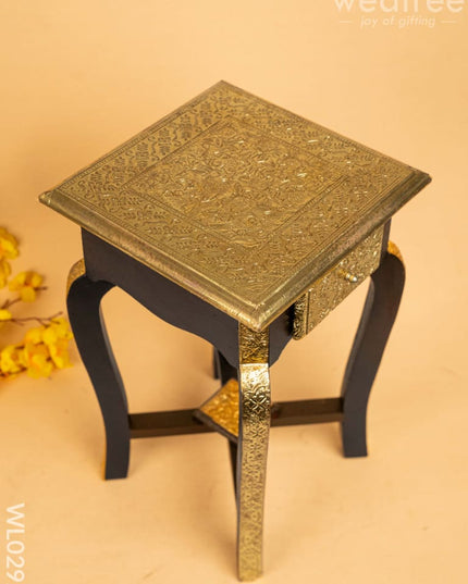 One Draw stool with Metal fitting - WL0292 - Wooden Stools