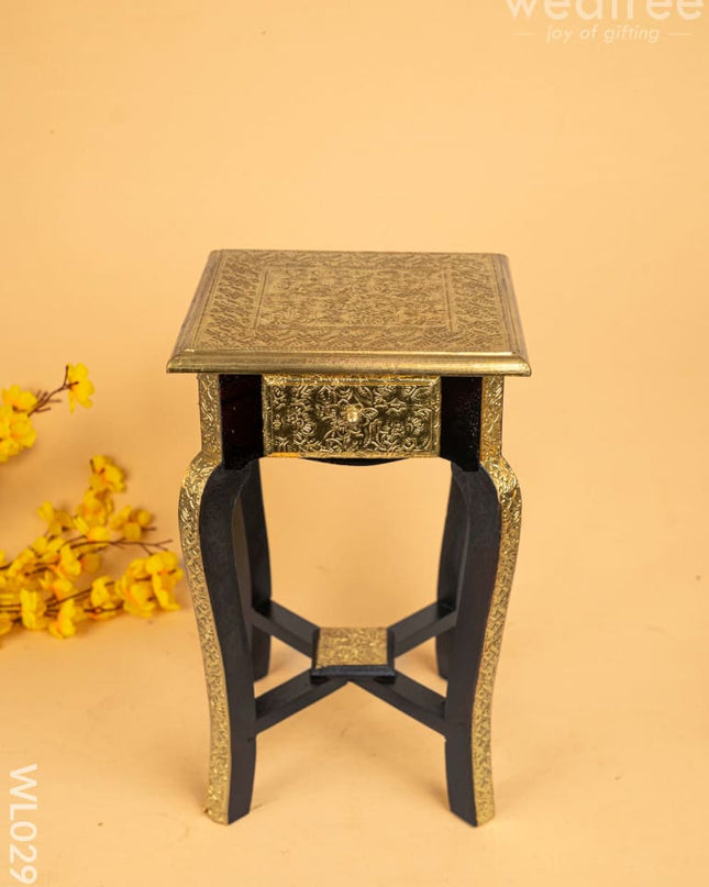 One Draw stool with Metal fitting - WL0292 - Wooden Stools
