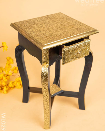 One Draw stool with Metal fitting - WL0292 - Wooden Stools