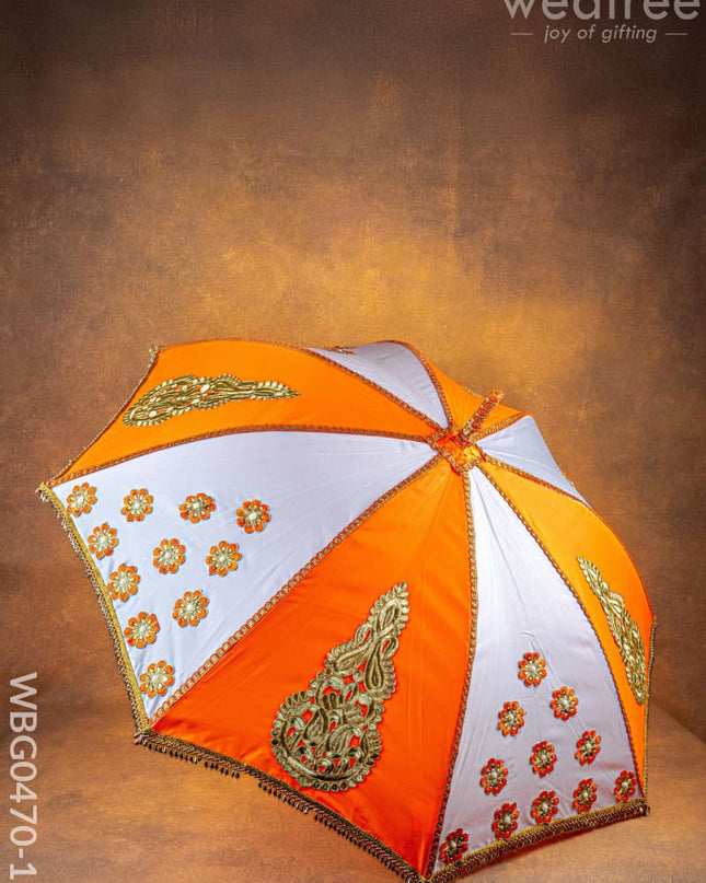 Orange & White Color Kasi Yatra Set - WBG0470-12 - Wedding Essentials