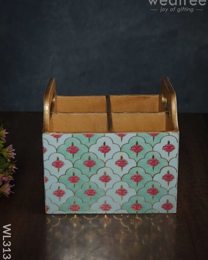 Digital Printed Organizer Box - 4 Partitions Wl3134 Wooden Utility