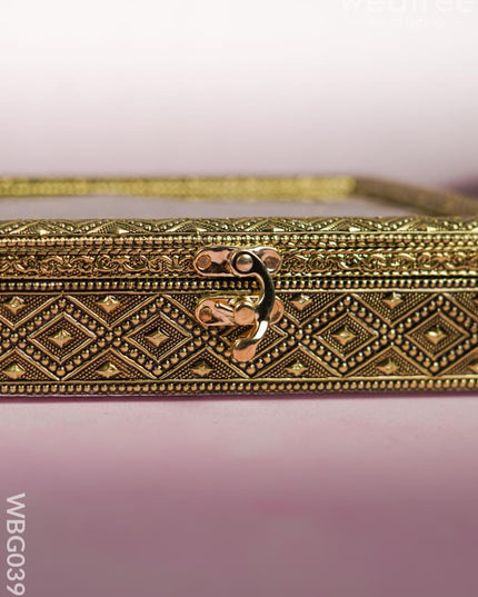 Oxidised Dry Fruit Box Embossed with Radha Krishna - WBG0399 Dry Fruit Box