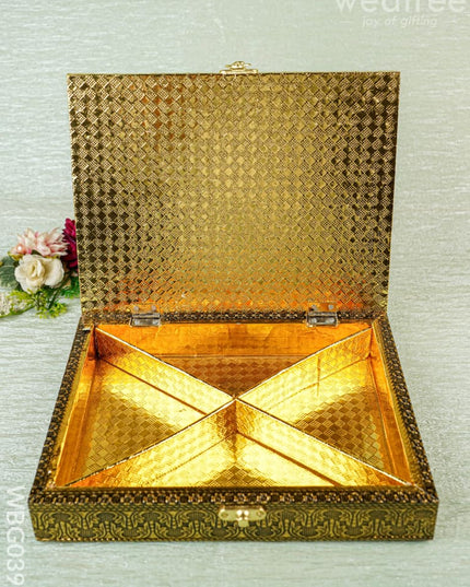 Oxidised Dry Fruit Box Embossed with Radha Krishna - WBG0399 - Dry Fruit Box RG