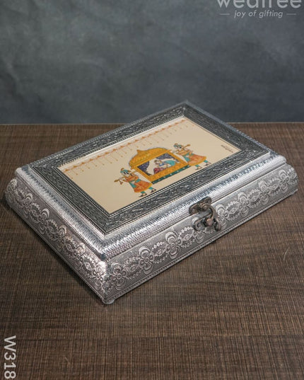 Oxidised Dry Fruit Photo Box Rectangle Shaped Medium - 10X7 Inch W3182