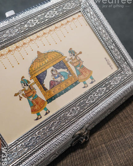 Oxidised Dry Fruit Photo Box Rectangle Shaped Medium - 10X7 Inch W3182
