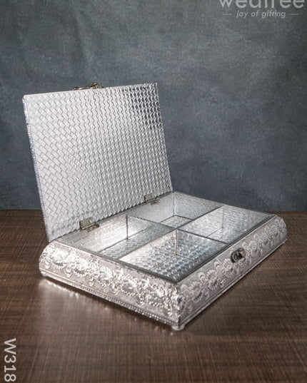 Oxidised Dry Fruit Photo Box Rectangle Shaped Medium - 10X7 Inch W3182