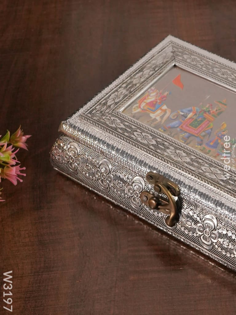 Oxidised Photo Box Rectangle Shaped Small - 8X6 Inch W3197 Dry Fruit Box