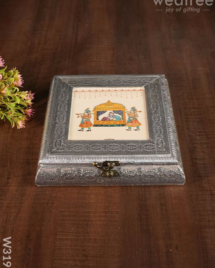 Oxidised Photo Box Square Shaped Medium - W3199 Dry Fruit Box