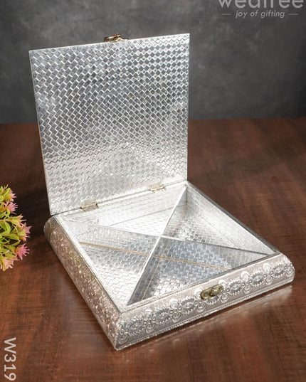 Oxidised Photo Box Square Shaped Medium - W3199 Dry Fruit Box