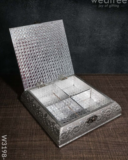 Oxidised Photo Box Square Shaped Small - W3198 Dry Fruit Box