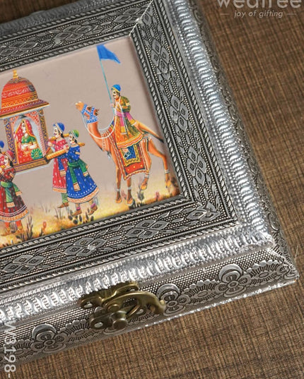 Oxidised Photo Box Square Shaped Small - W3198 Dry Fruit Box