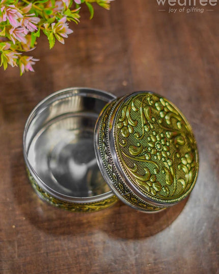 Oxidised Poori Box - 4 Inch Wbg0727 Utensils