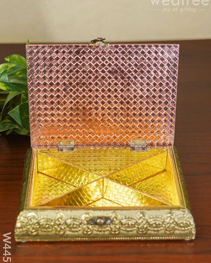Oxidised Rectangle Dry Fruit Box - W4450 Dry Fruit Box