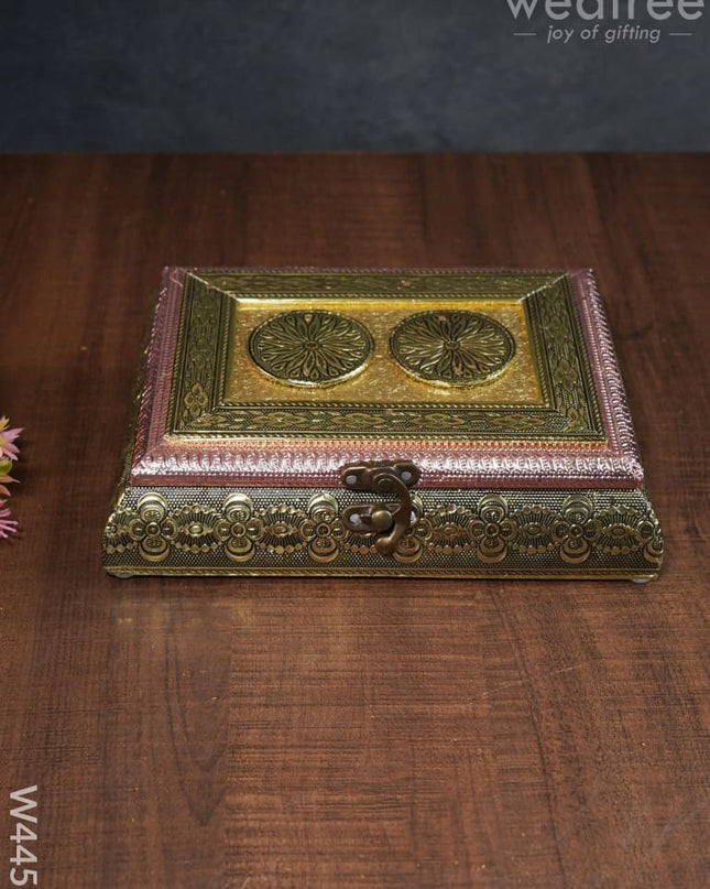 Oxidised Rectangle Dry Fruit Box - W4450 Dry Fruit Box