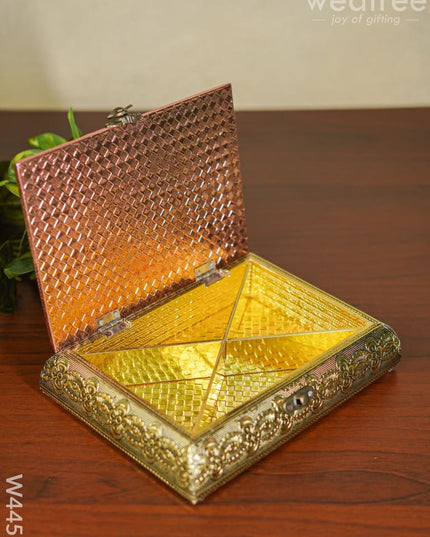 Oxidised Rectangle Dry Fruit Box - W4450 Dry Fruit Box